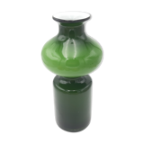 Scandinavian vase green and opaline white