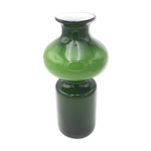 Scandinavian vase green and opaline white
