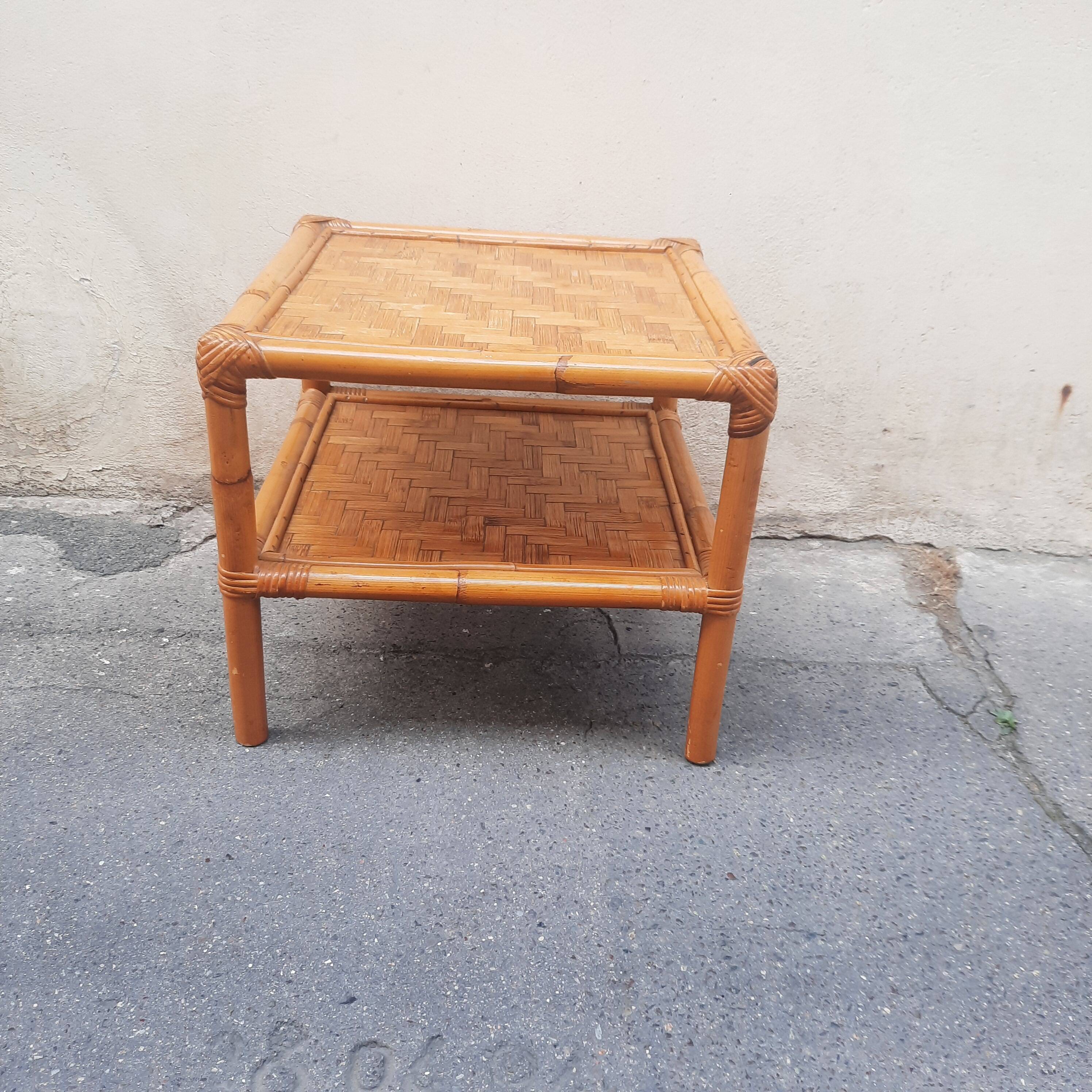 Table basse en bambou