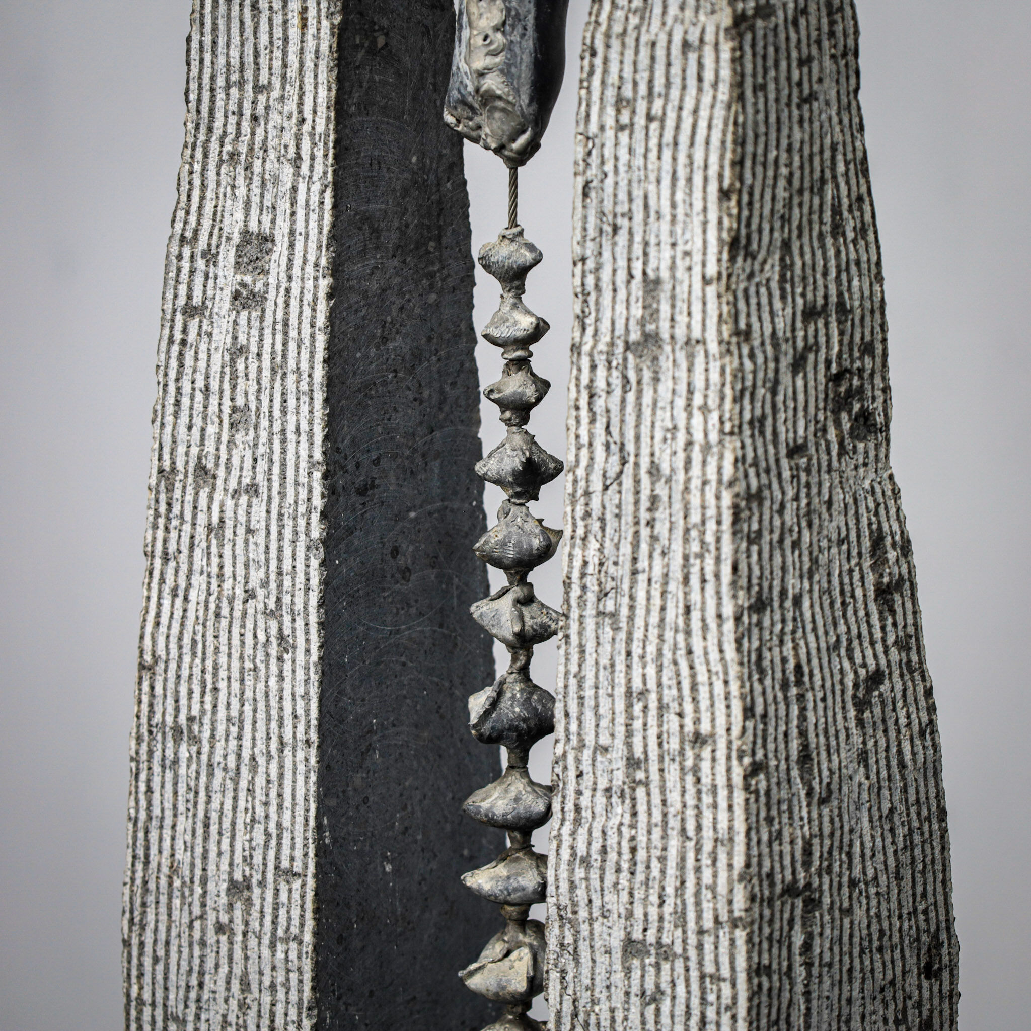 Abstract stone sculpture by Lode Tibos, Belgium, 2002