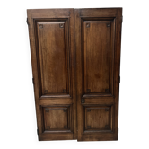 Pair of 18th-century solid walnut double-panel doors