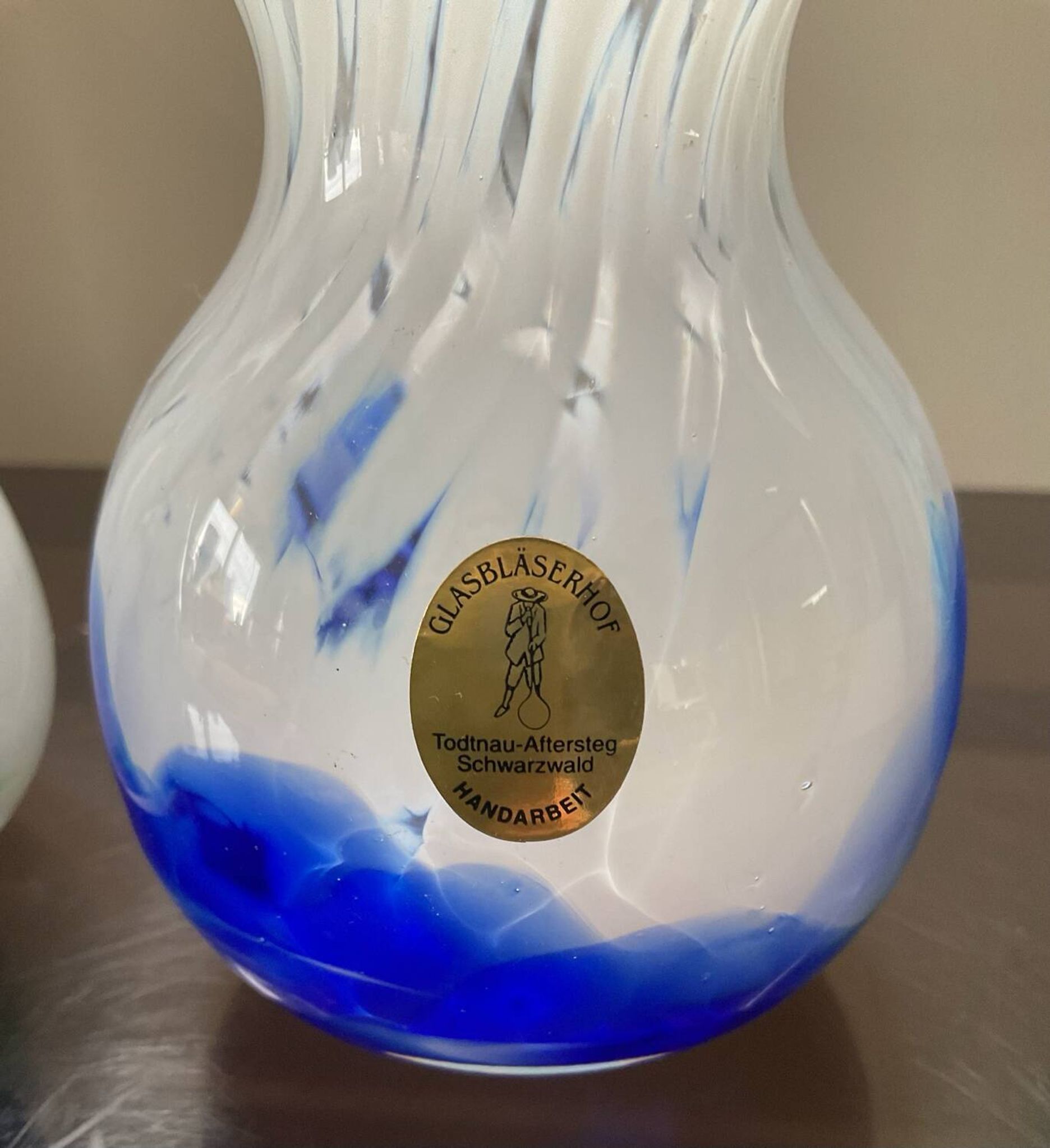 Duo de vases en pâte de verre soufflé années 70