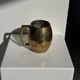 Indian mug in engraved gold metal with floral patterns H11