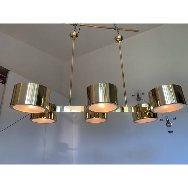 Italian Sputnik Candlestick Metal Gold Stilnovo Lelli Style