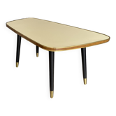 Table d'appoint basse en formica jaune années 1960