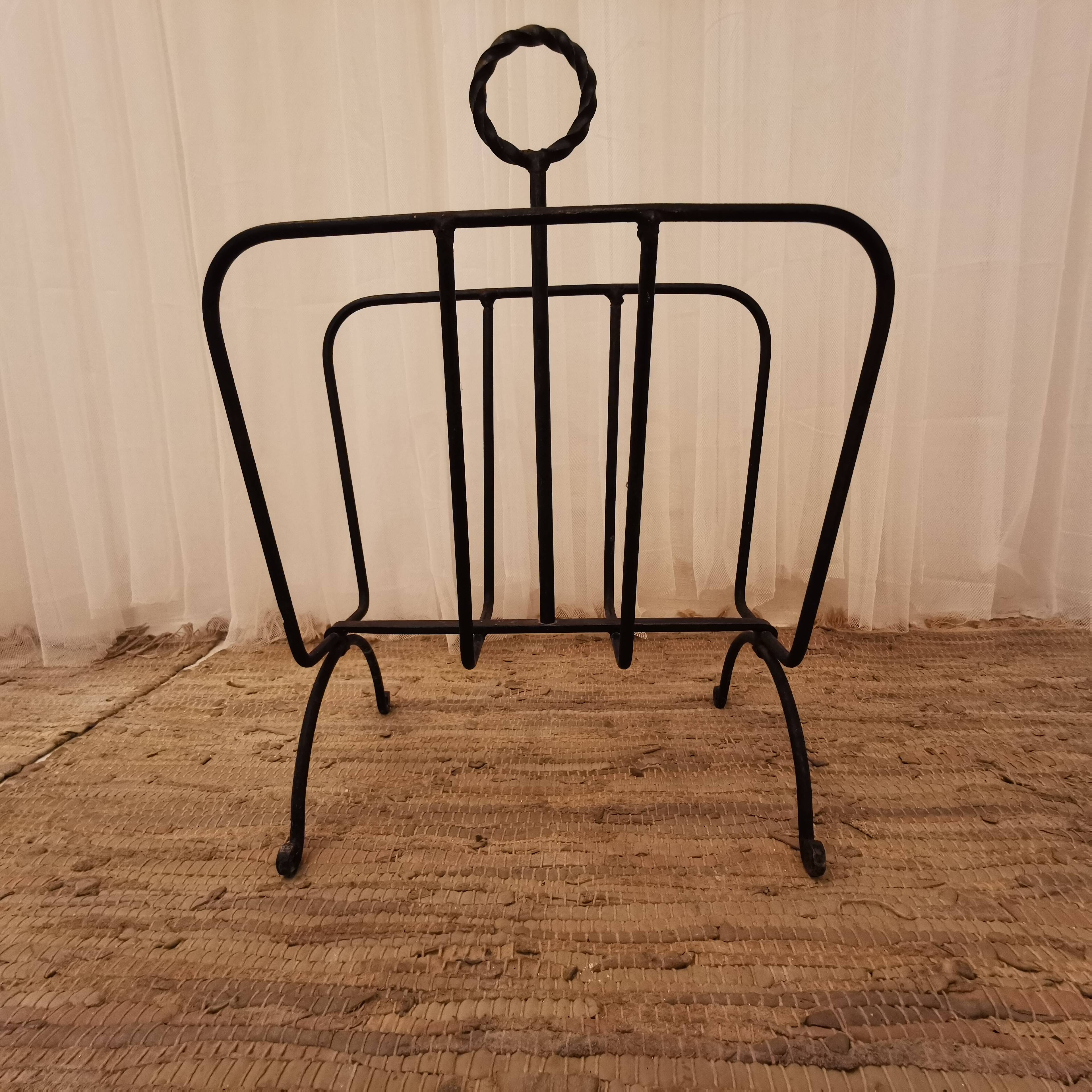Wrought iron magazine rack