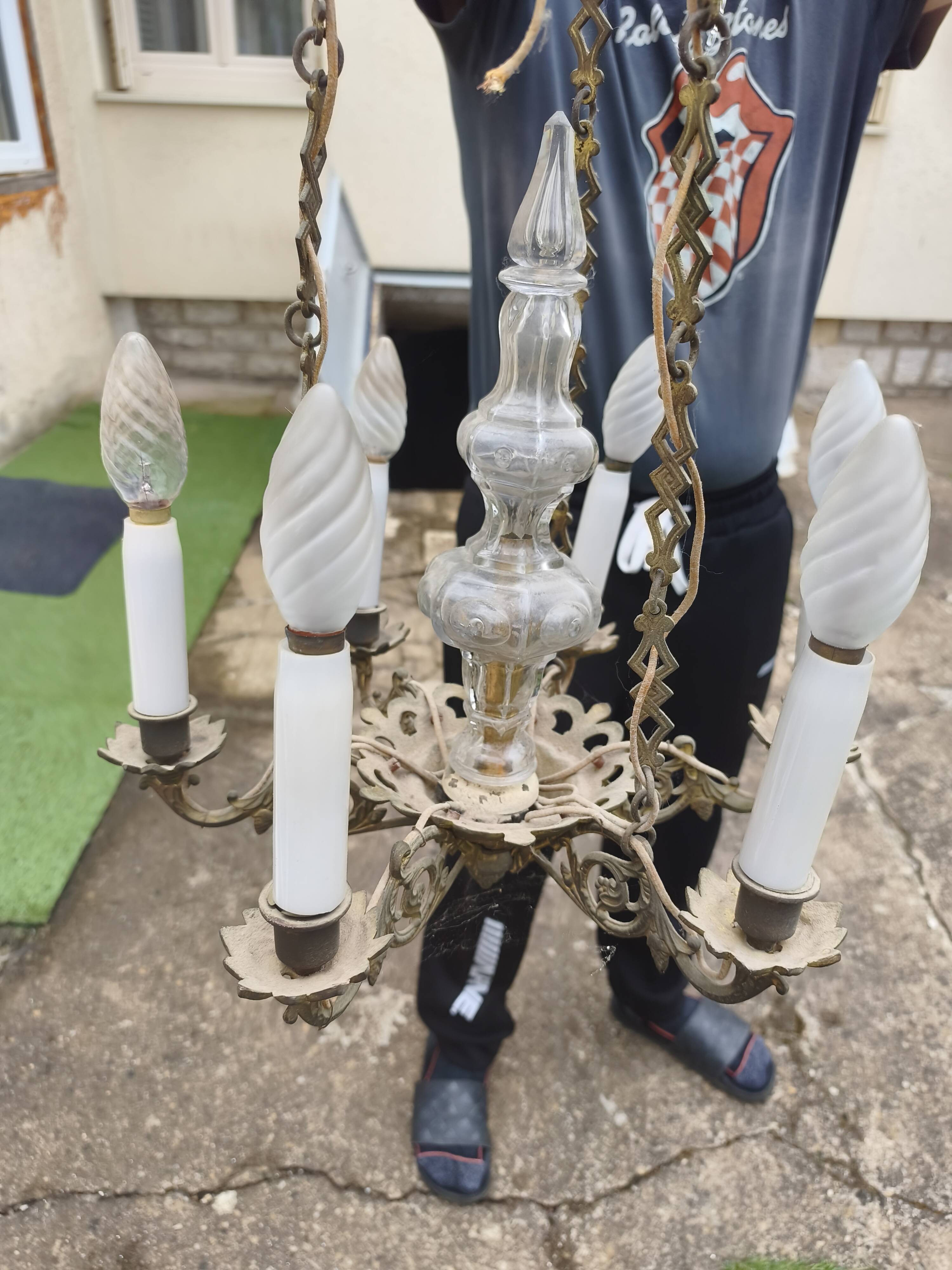 Pair of antique church chandeliers