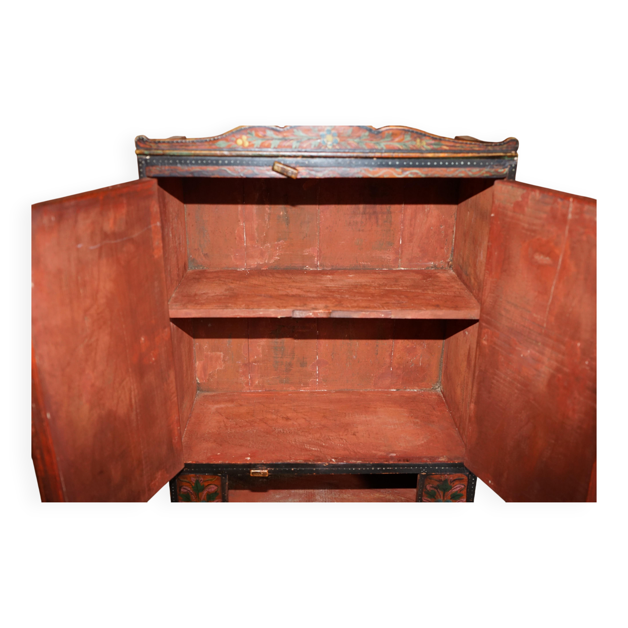 Hand-painted cupboard from Eastern Europe circa 1860.