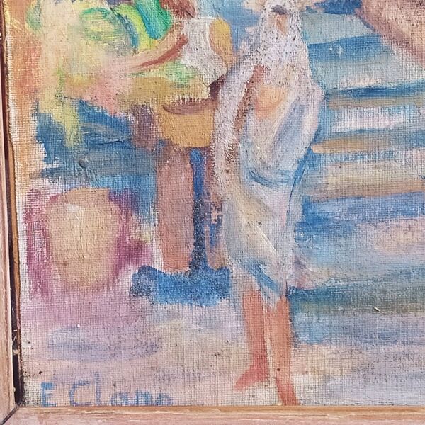 Tableau orientaliste – Vue d’Alger – huile sur toile marouflée sur panneau