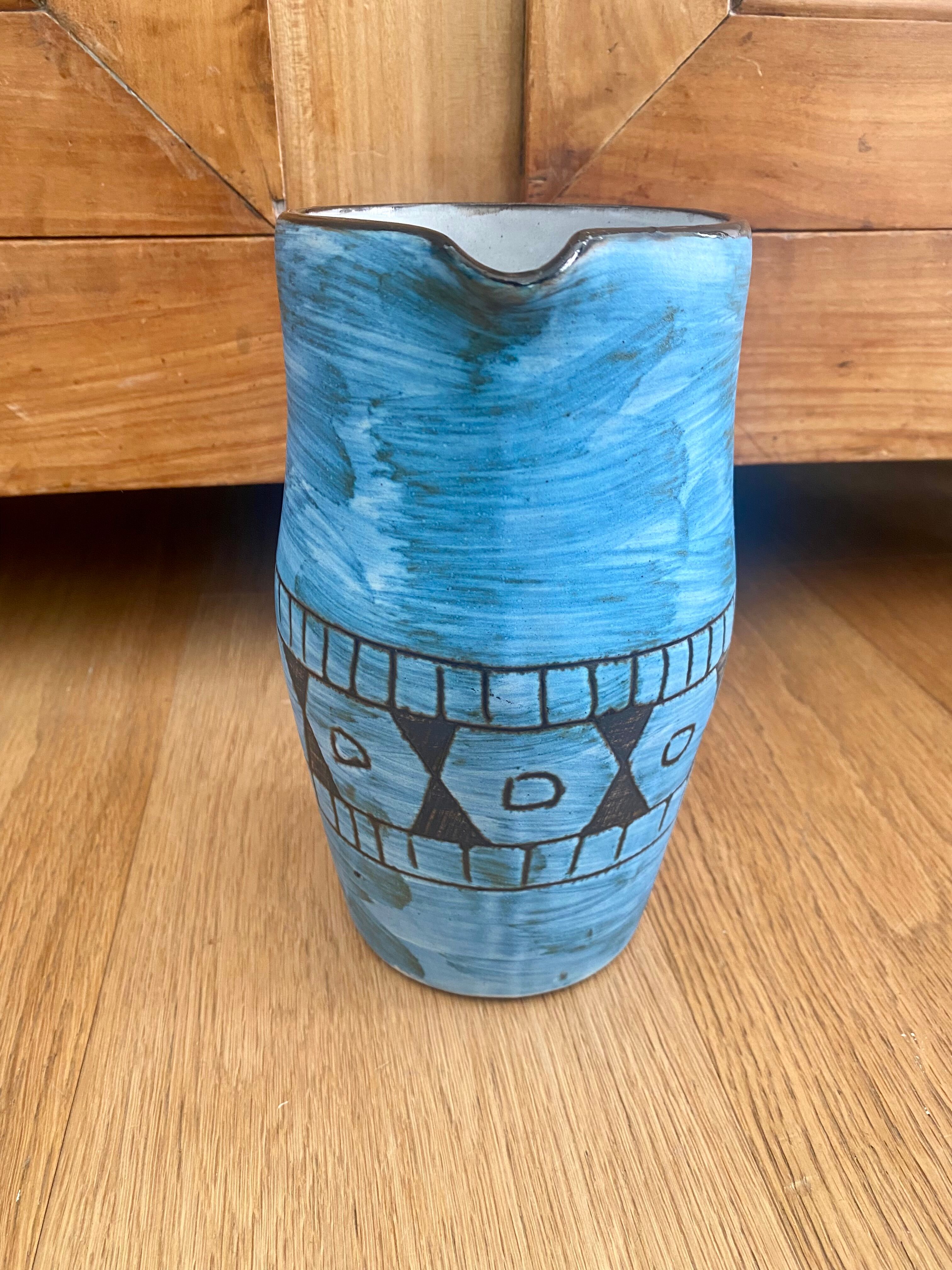 Ceramic pitcher Alain Maunier Vallauris