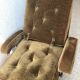 Seventies long chair in ochre velvet
