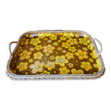 Vintage woven rattan tray