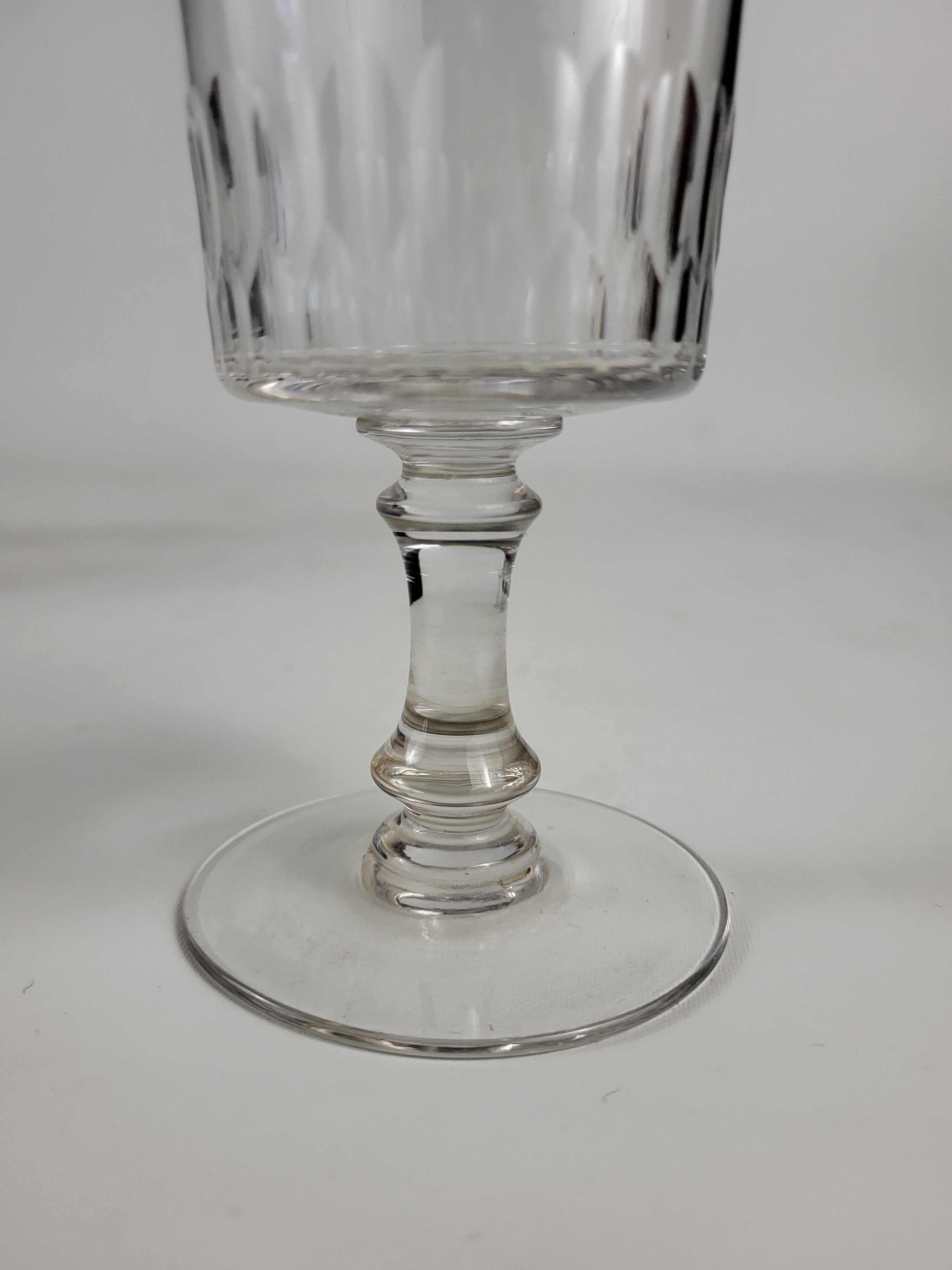 Set of 8 crystal wine glasses XIXth