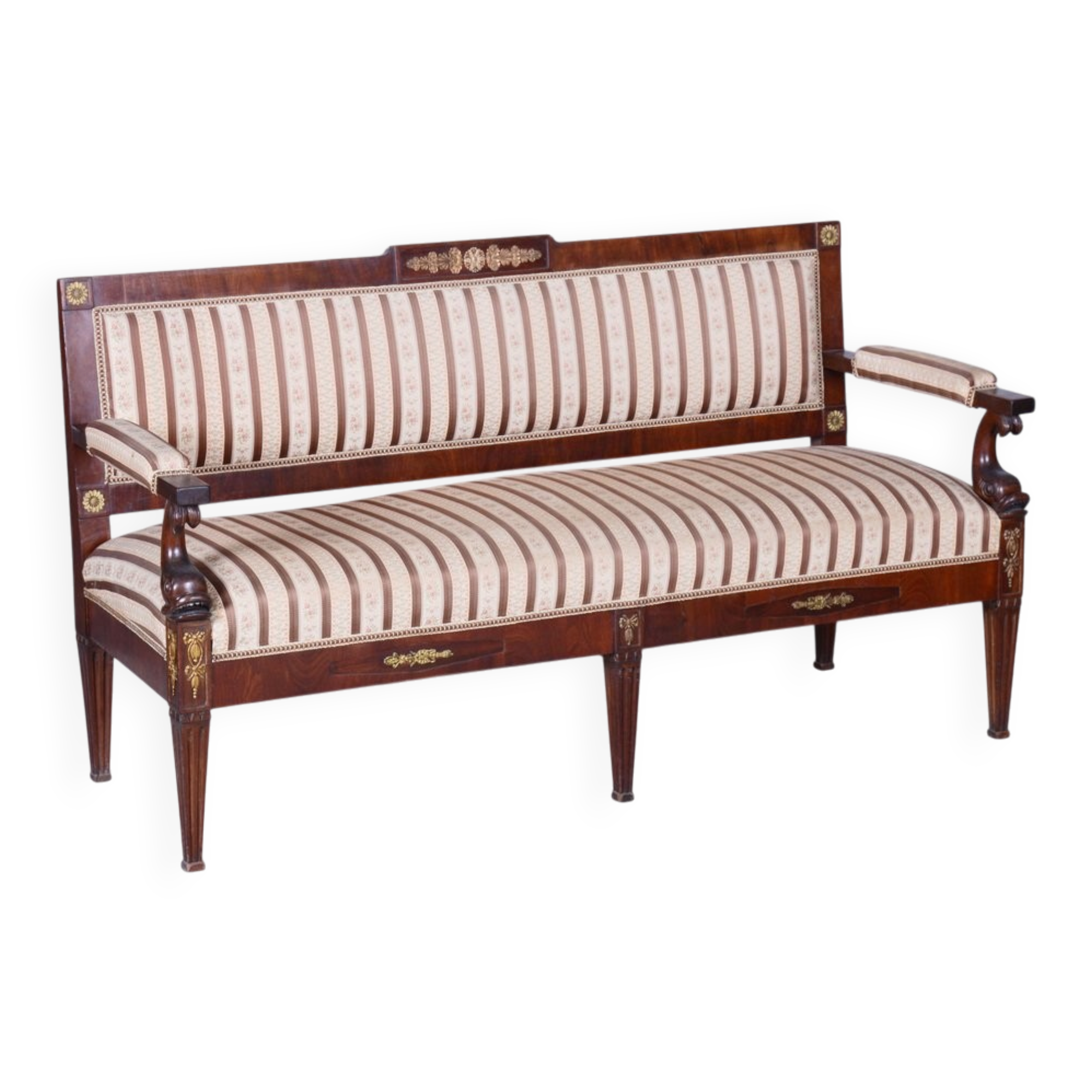 French Empire Mahogany Sofa, 1860s
