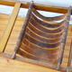 Dujo cuba coffee table in green marble and rosewood 70s