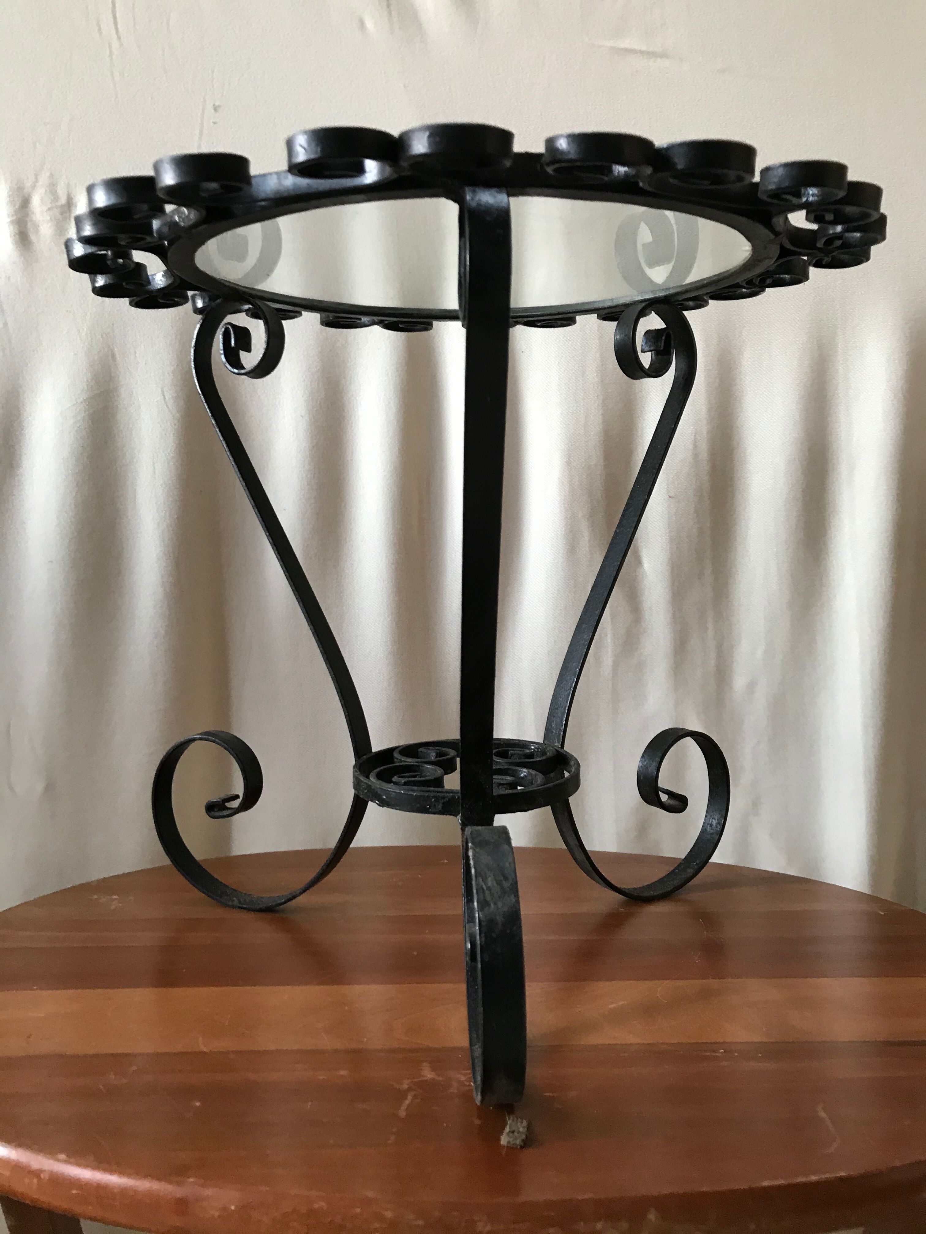 Old black metal table