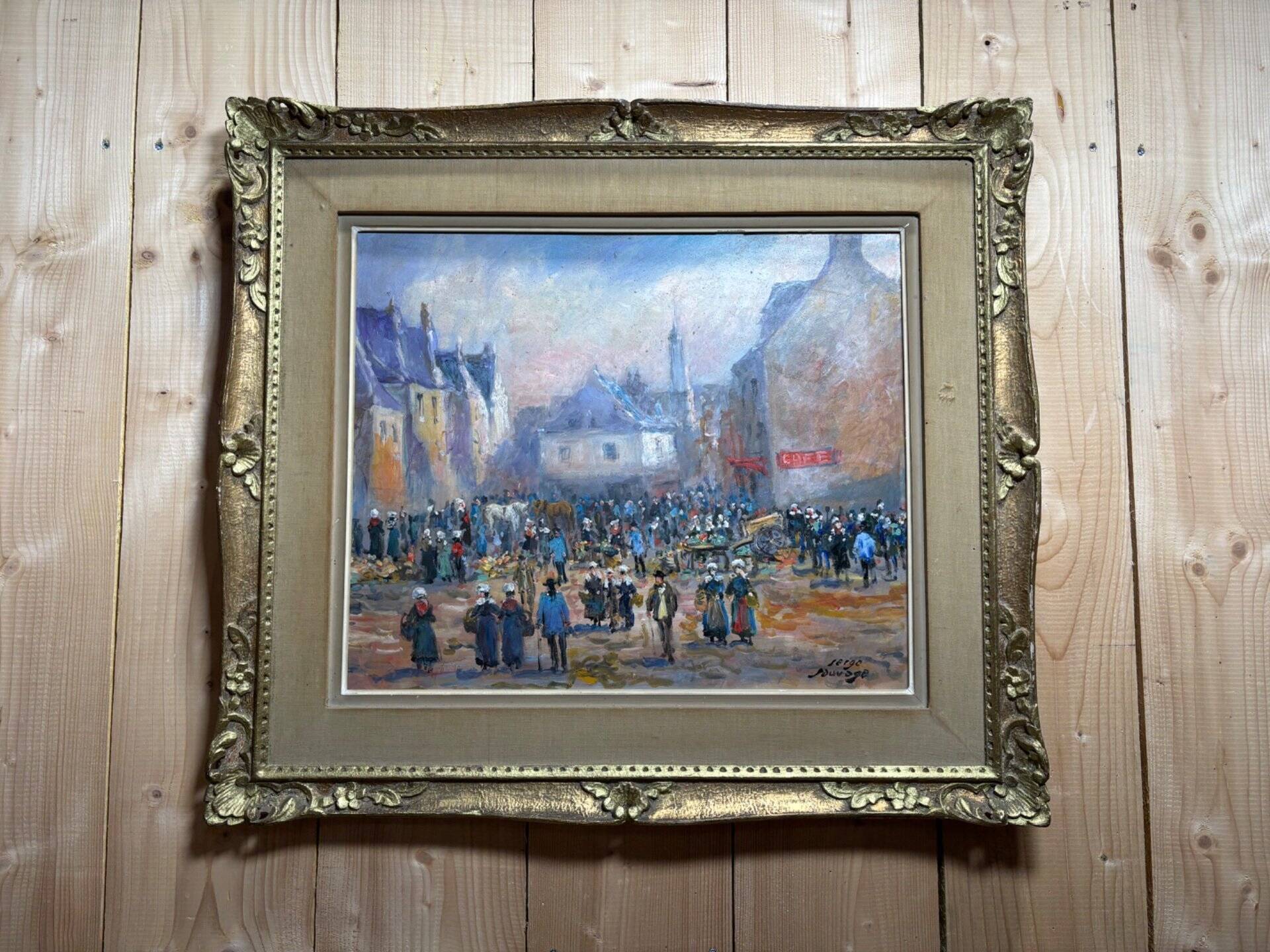 Huile de Serge Sauvage , Marché breton