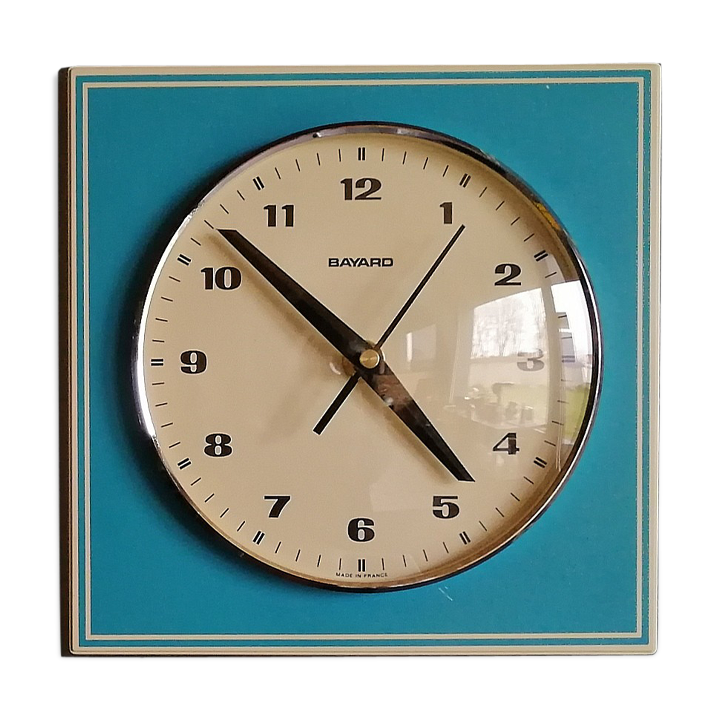 Horloge vintage pendule murale "Bayard Bleue"