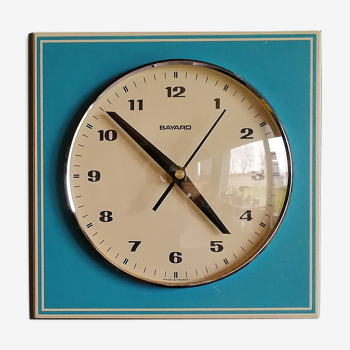 Horloge vintage pendule murale "Bayard Bleue"