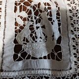 White cotton lace embroidery shelf or fireplace border