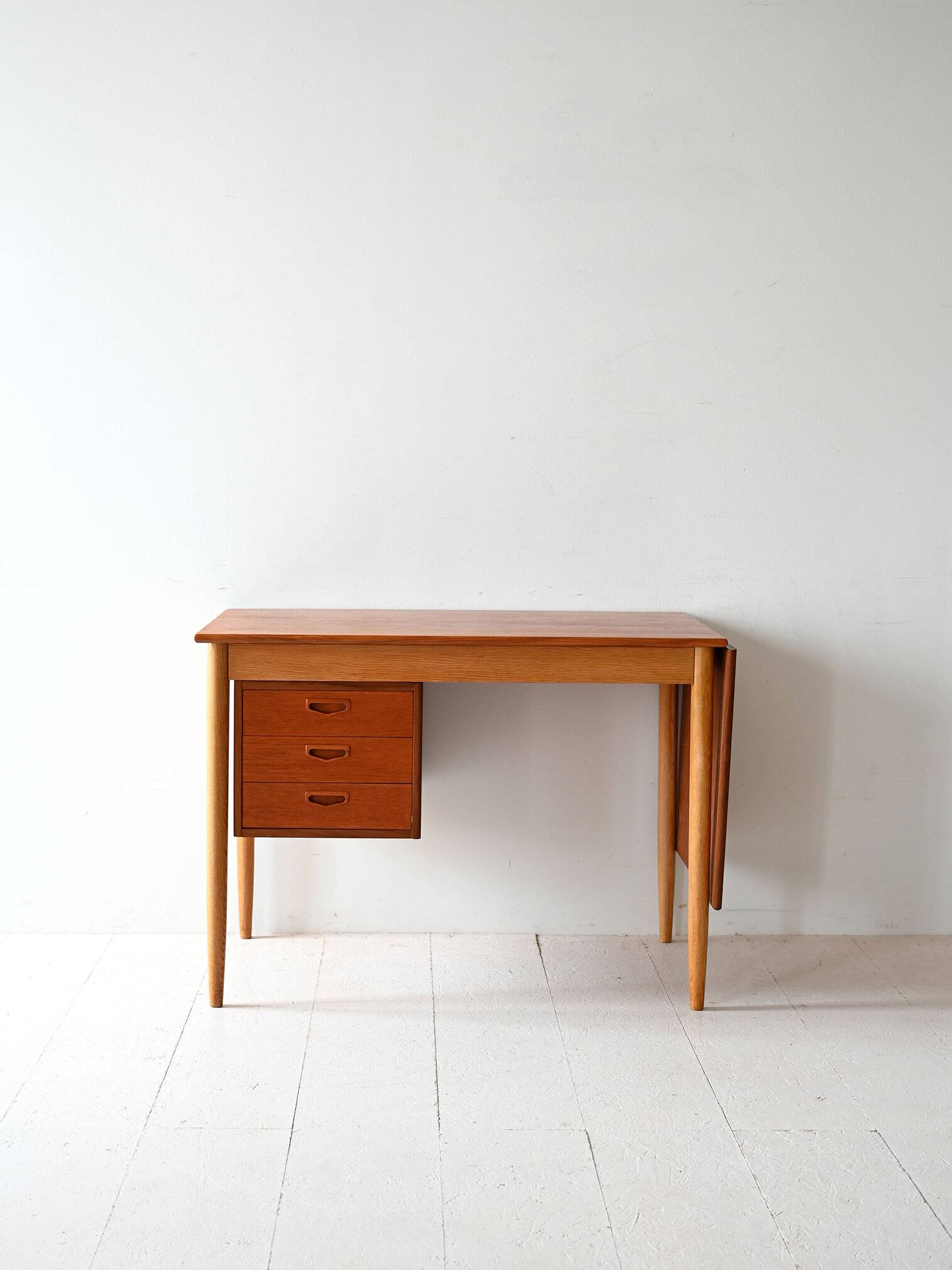 Vintage Scandinavian teak two-tone desk