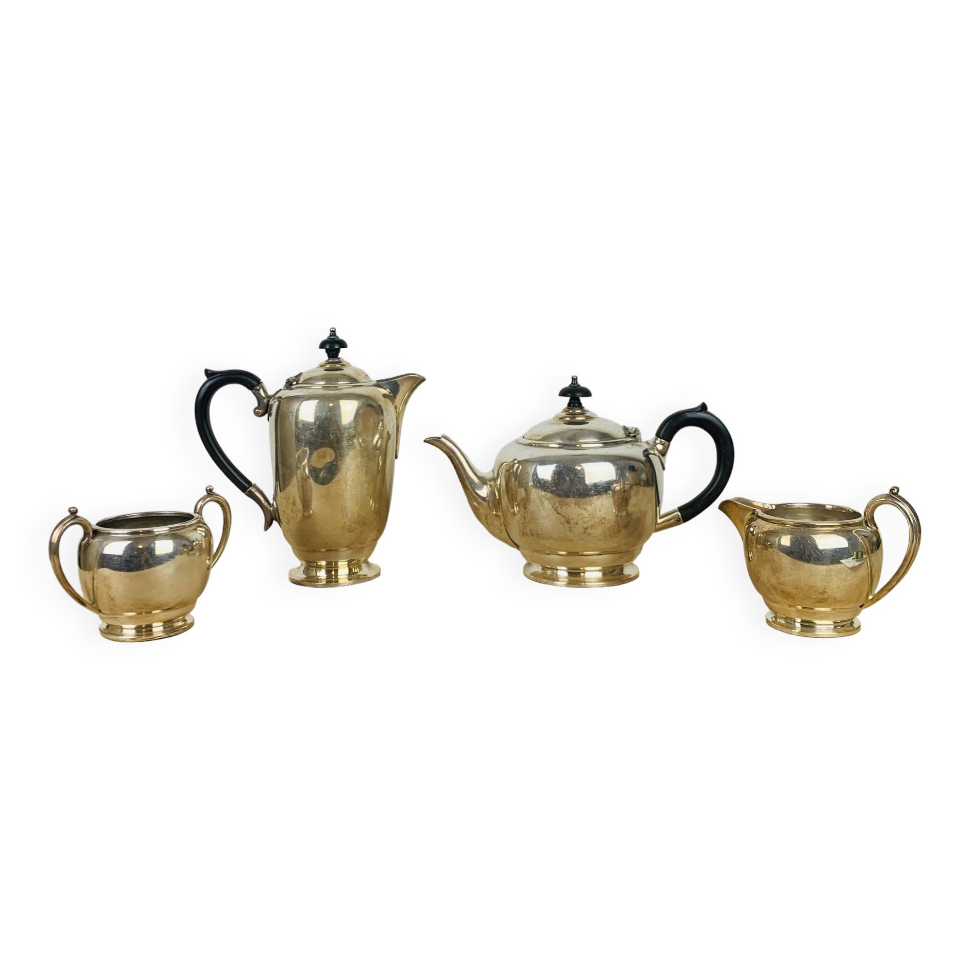 English tea/coffee set by James Dixon & Sons in silver plated metal