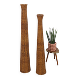 Ensemble de bougies en rotin kaarsen vintage
