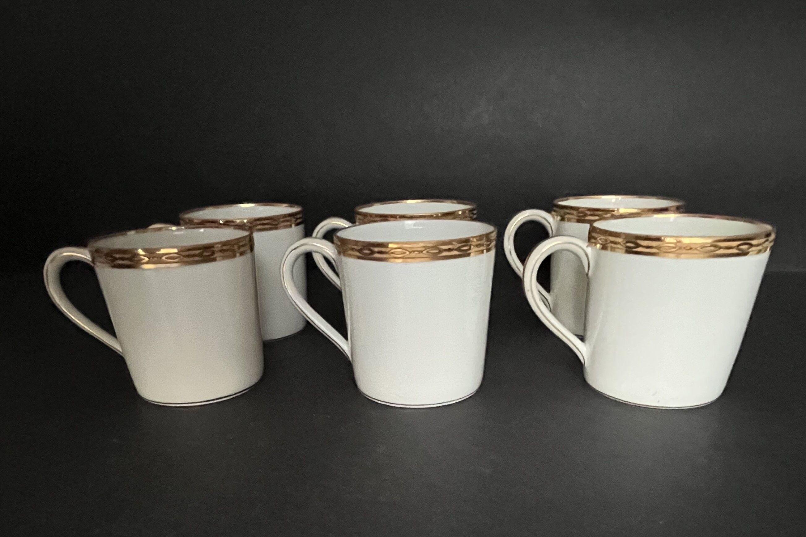 Ensemble de six tasses à café en porcelaine Haviland