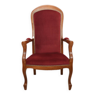 Burgundy Voltaire armchair
