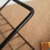 Vintage black metal wire magazine holder