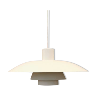 Older ph 4/3 ceiling lamp, in white, with original orange hanging disc.