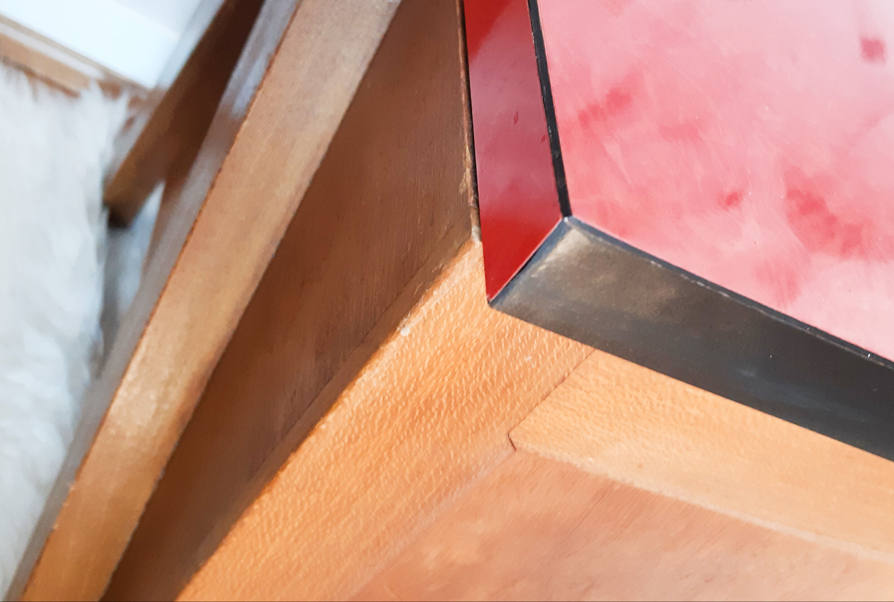 Teak and formica toy chest