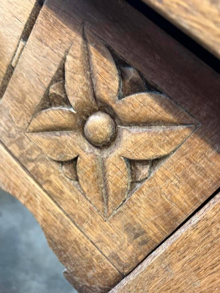 Vintage wooden bobbin console / side table