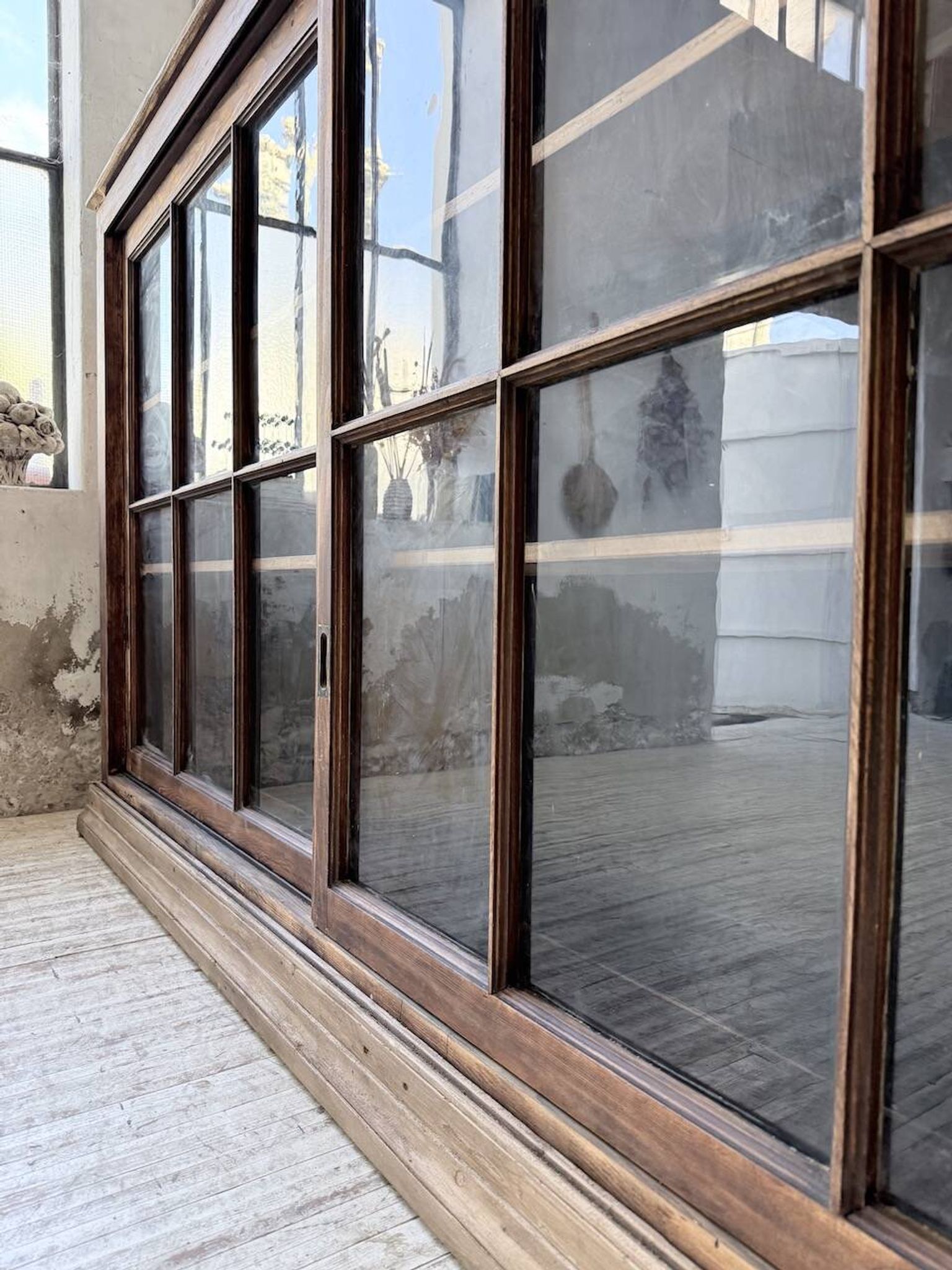 XXL industrial sideboard with glass doors