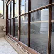 XXL industrial sideboard with glass doors