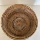 Rattan and brass basket