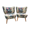 Pair of vintage floral cocktail armchairs