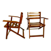Pair of vintage deck chairs from the 1970s by Reguitti.