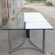 1970s glass and chrome table, 300 cm, for 12 people.