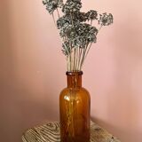 Amber glass bottle vase