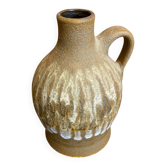 Vintage Brown Flamed Ceramic Vase from the 1970s
