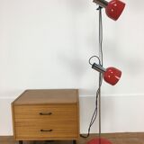 Floor lamp space age 2 spots red and chrome 1970