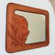 Vintage 70s mirror in wood and leather