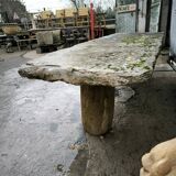 Large brutalist slate table