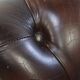 Chesterfield Office Chair on Wheels in Dark Brown Cowhide Leather