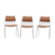 Suite of 3 chrome metal chairs