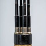 Black lacquered pedestal with brass details, 20th century