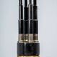 Black lacquered pedestal with brass details, 20th century