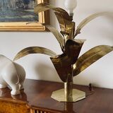 Lampe de sol table en laiton de palmier Bottega Gadda Italie, 1960