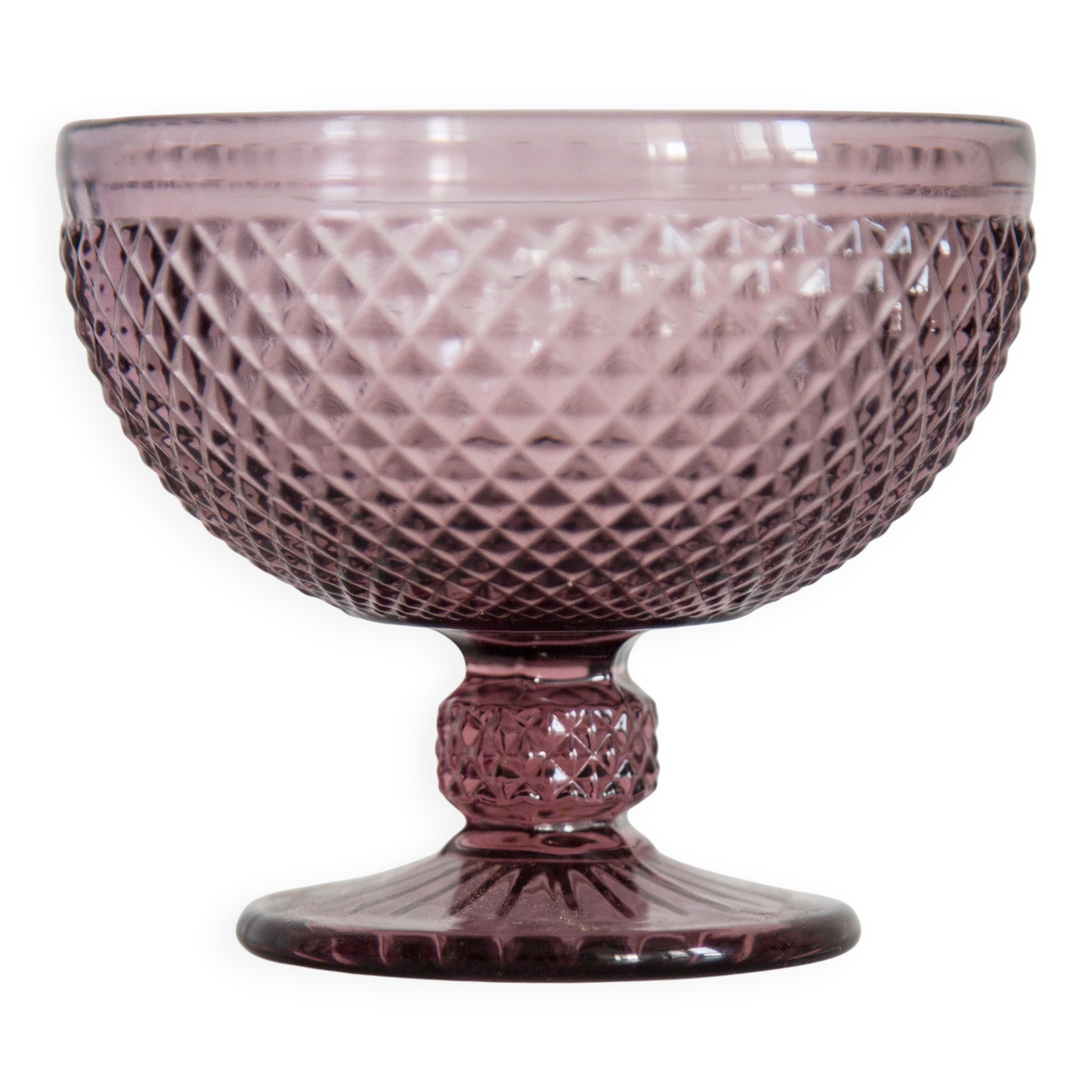 Vintage purple glass sugar bowl from the mid-century, Italy, 1960s.